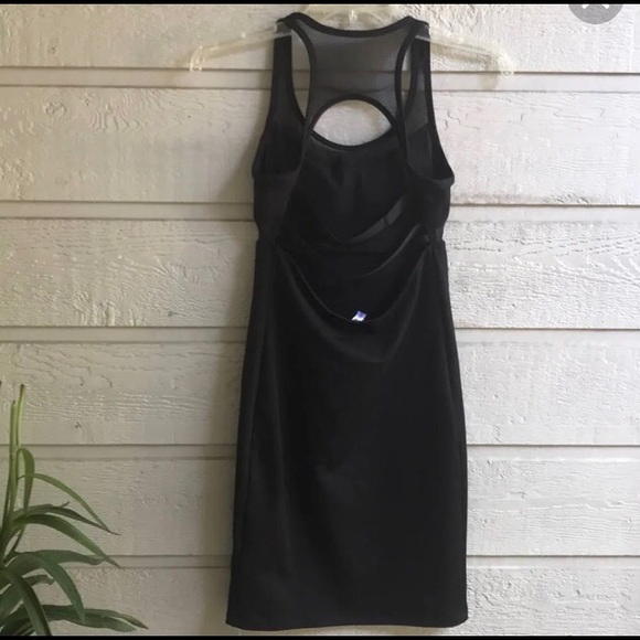 Fabletics Black Dress with Mesh Racer Back w/ Straps Built in Bra with Inserts - Picture 6 of 13